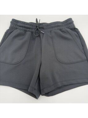 Mondetta Womens Small Scuba Shorts Black Drawstring Mid-weight Ribbed Hiking
